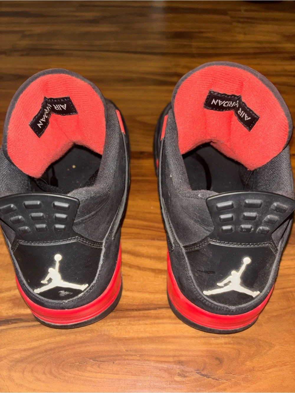 Jordan Men’s Black and Red Retro Athletic Sneakers